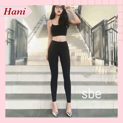 quần legging cạp cao chất vải co giãn bo sát rất tôn giáng