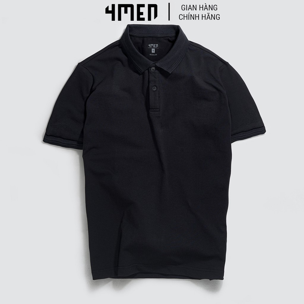 Áo thun polo nam trơn 4MEN PO035 có cổ bẻ, ngắn tay, bo tay, vải thun cá sấu cao cấp | BigBuy360 - bigbuy360.vn