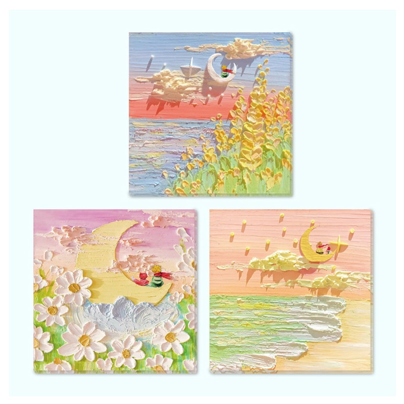 Set 90 Tờ Giấy Ghi Chú Họa Tiết Hoàng Tử Bé Hoa Hồng/ Hành Tinh Ba Chiều Sáng Tạo Dễ Thương Sáng Tạo Dành Cho Học Sinh