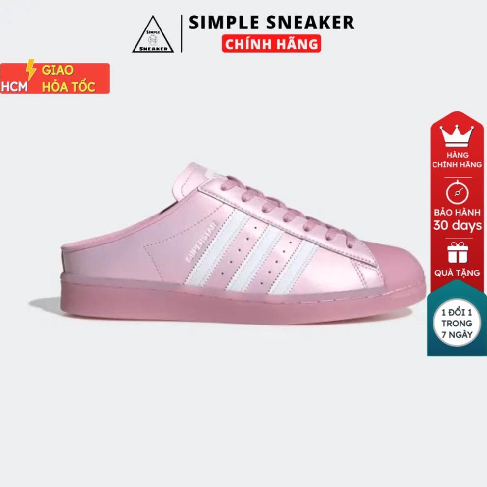 Giày Sục Super Star Nữ 🔴Hàng Chính Hãng🔴Giày Adidas Superstar Mule Màu Hồng Và Xanh Auth [FX2756] Simple Sneaker 🌻