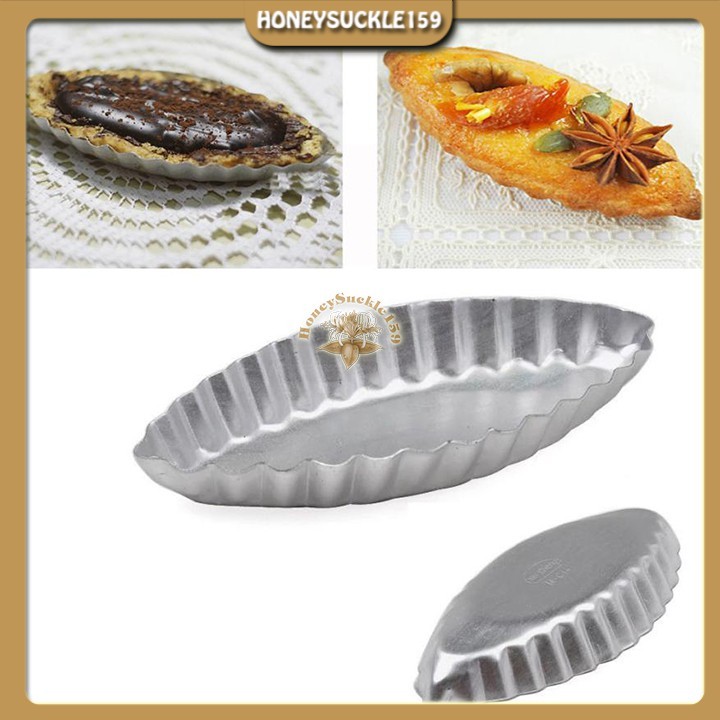 Khuôn Nhôm Đúc Bầu Dục Nướng Bánh Tart vân (12*5.6*1.9cm)