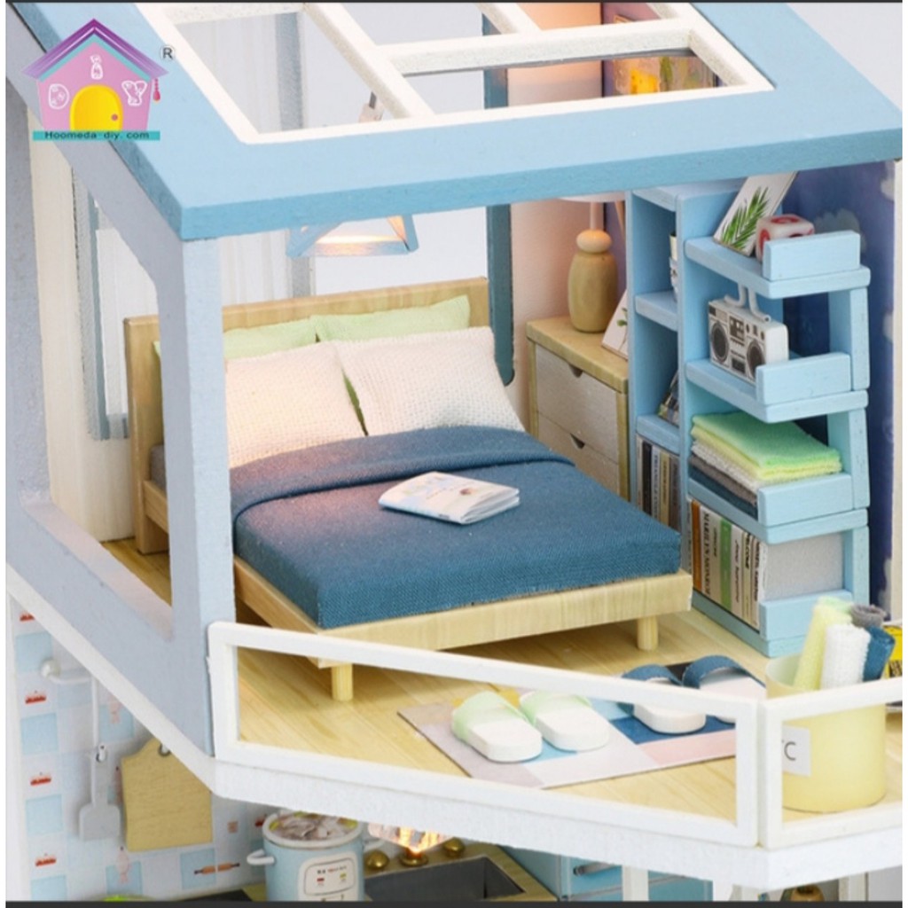 Mô hình nhà gỗ DIY - Blue house