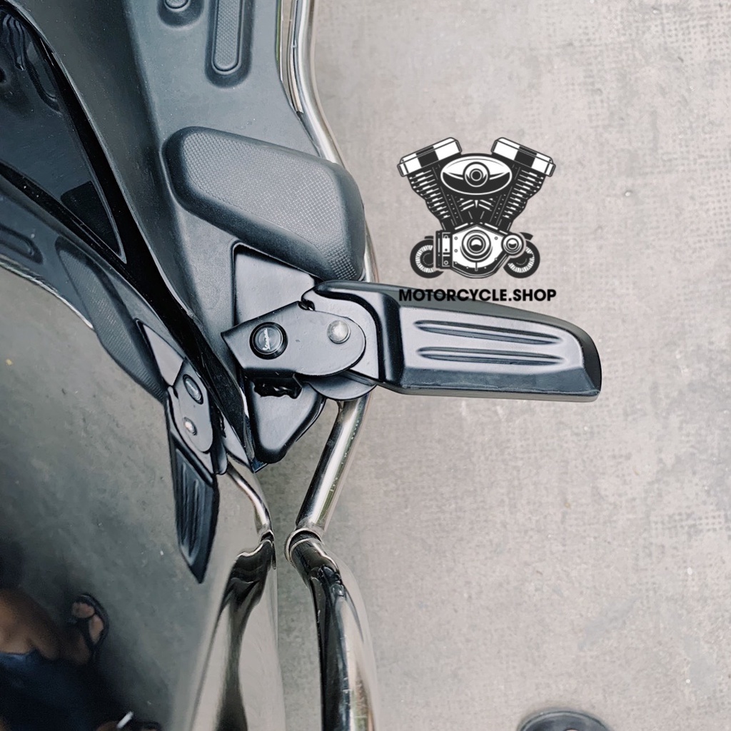 Bộ gác chân nút bấm cho xe VESPA SPRINT/ PRIMAVERA - thiết kế tiện lợi cứng cáp, sơn tĩnh điện (giá 1 cặp)