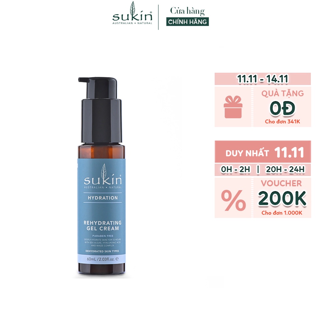 Gel Kem Dưỡng Ẩm Da Sukin Hydration Rehydrating Gel Cream 60ml