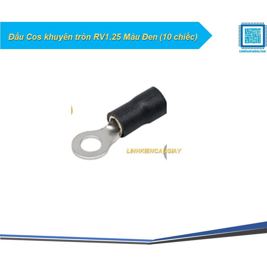 Đầu Cos khuyên tròn RV1.25 Màu Đen (10 chiếc)