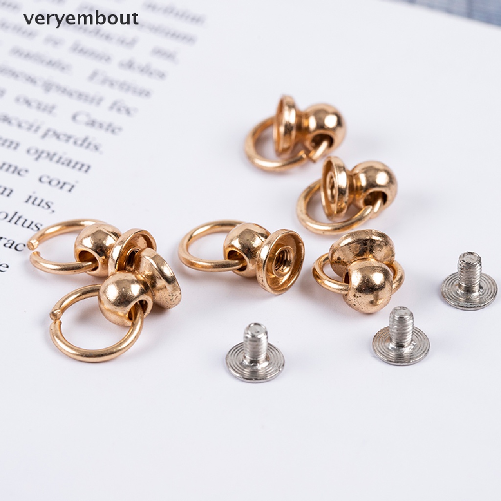 Set 10 Đinh Tán 8mm Hình Chữ O Bằng Kim Loại Dùng Để Trang Trí Túi Xách / Điện Thoại