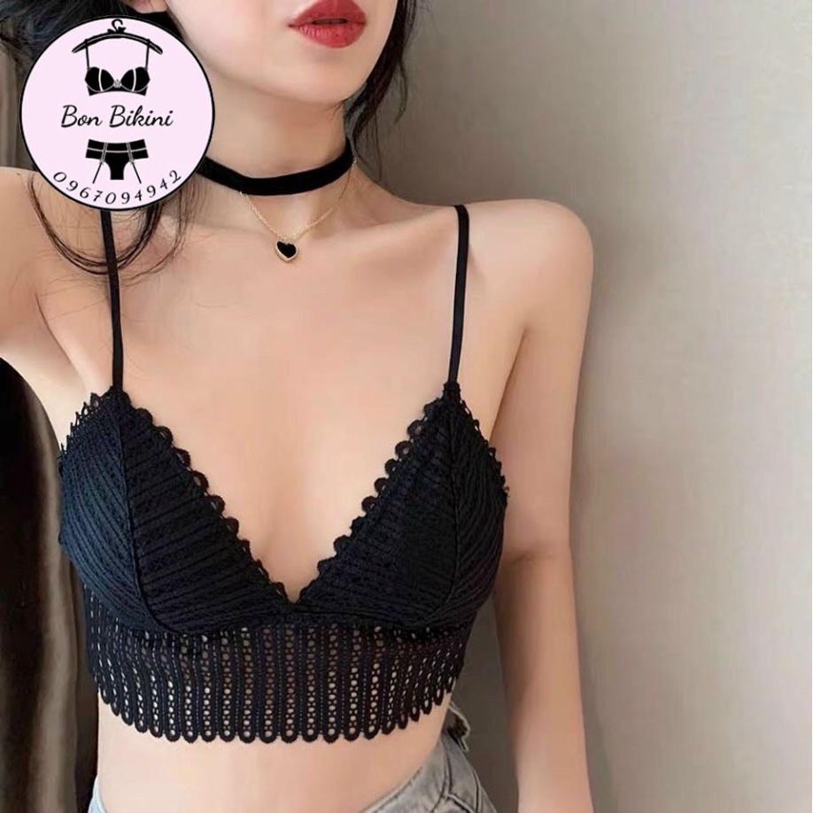 Áo lót ren,Bra ren có đệm không gọng cài sau sexy Freesz:40-58kg