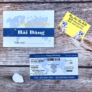 Thiệp sinh nhật_ vé máy bay hanmade