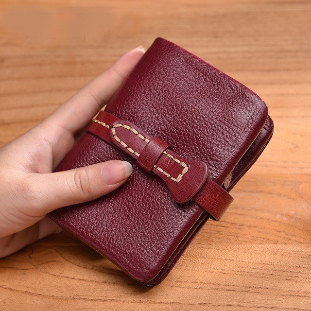 VÍ GẤP NỮ NGẮN DA THUỘC THẢO MỘC MỀM MẠI KHÓA CÀI - 1657662