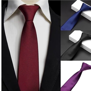 Image of SG stock local seller Korean style solid color  red maroon black blue 6cm skinny tie formal tie business tie