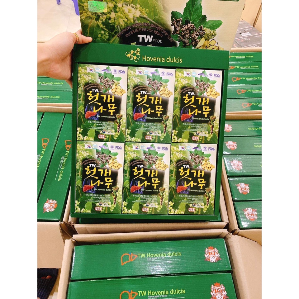 Nước bổ gan hàn quốc Taewoong Food, Hovenia chính hãng - hộp 30 gói