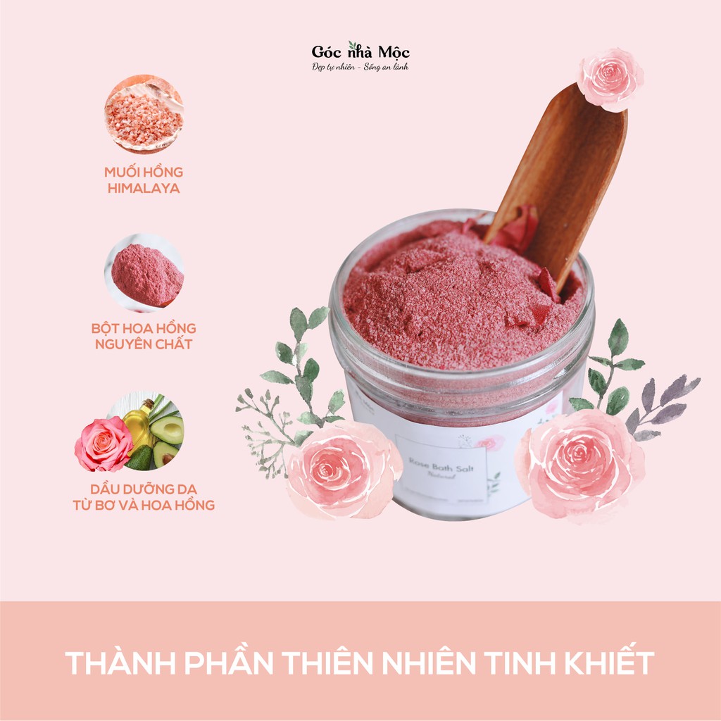 MUỐI TẮM HOA HỒNG HANDMADE CHO MỤN BODY