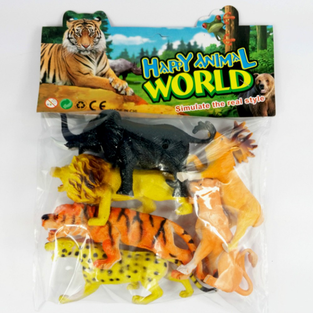 Bộ 06 đồ chơi mô hình động vật hoang dã New4all Animal World - đồ chơi phát triển tư duy sớm cho bé trên 5 tuổi