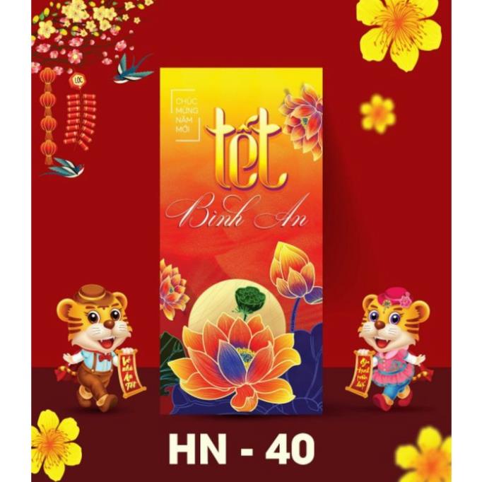 set 6 tờ lì xì in lụa size lớn nhất đựng vừa tờ 500