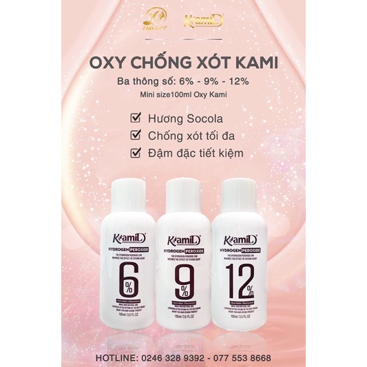 Oxi nhuộm (trợ nhuộm) chống xót hương thơm socola KAMI 100ml (lọ nhỏ)