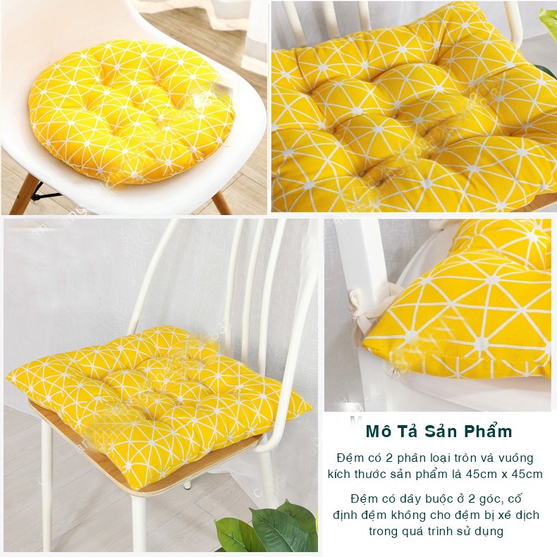 Nệm Ngồi Bệt Tròn, Đệm Ghế Văn Phòng Tròn, Ghế Café Trang Trí - Padded Seat Cushion