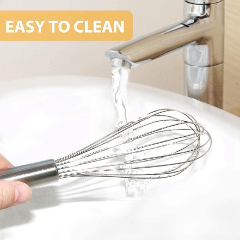 cây đánh trứng hình cầu, dụng cụ đánh trứng inox cầm tay