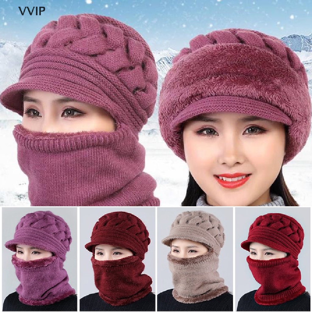 Mũ len nữ thời trang giữ ấm che kín cổ