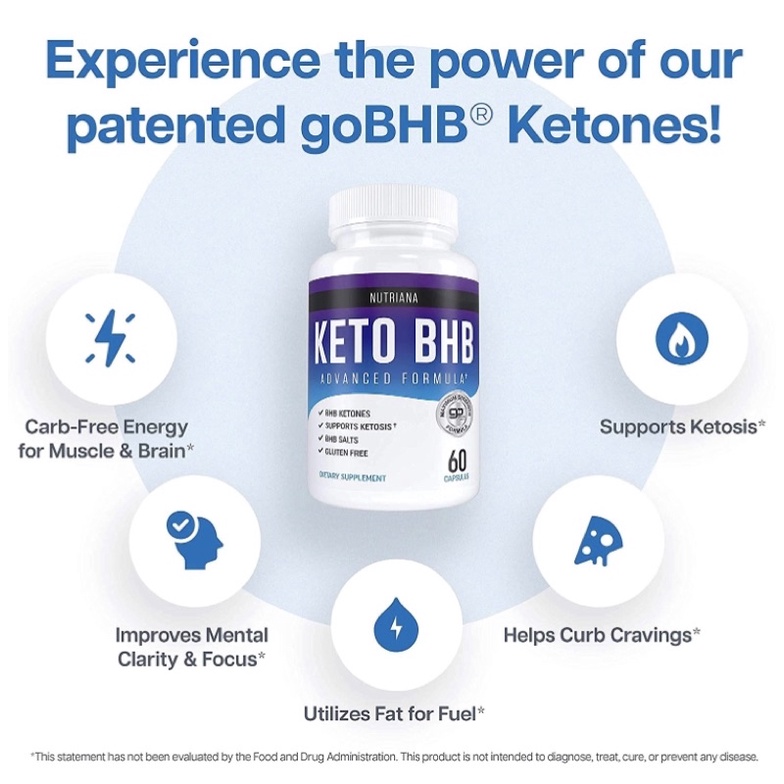 Viên uống giảm cân Nutriana Keto Diet BHB nam nữ 60 viên USA
