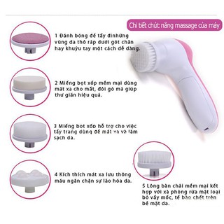 Máy Massage Rửa Mặt 5 In 1 Beauty Care Massager Lựa Chọn Số 1 Của Chị Em Phụ Nữ(có kèm 2 pin AA)