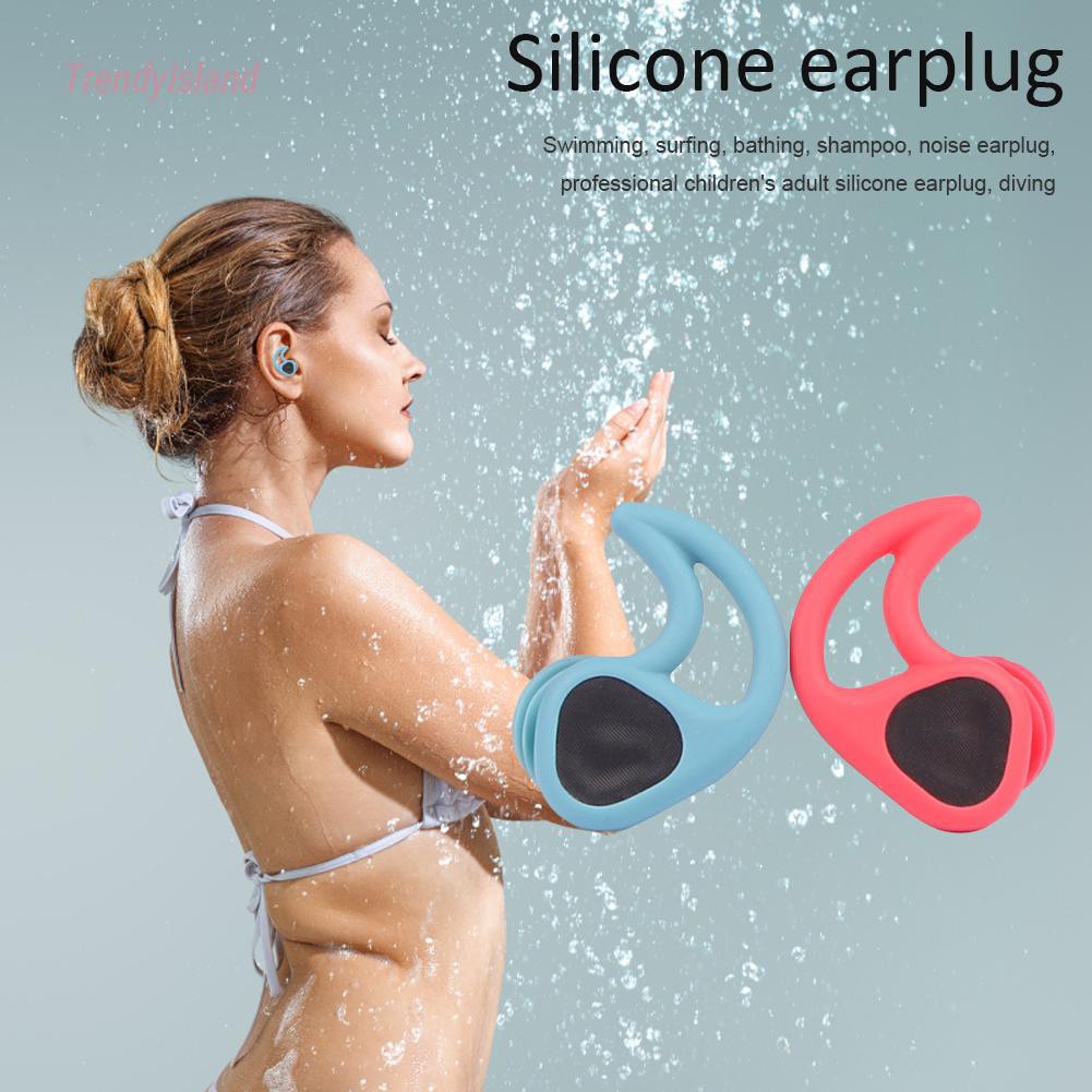 1 Cặp Nút Bịt Tai Bằng Silicone Chống Nước Cho Người Lớn Và Trẻ Em