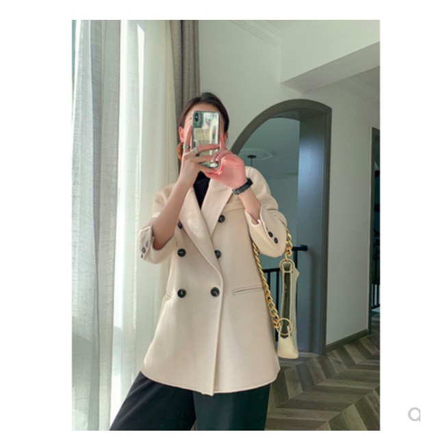 Áo khoác cashmere hai mặt cao cấp dáng vest thời trang sang trọng phong cách hàn thanh lịch. Hàng quảng châu KCC788