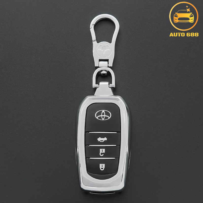 Ốp khóa Toyota Fortuner Innova Camry 15-18 Prado... Hợp kim kim loại Titan chống va đập rơi vỡ Smartkey chìa.