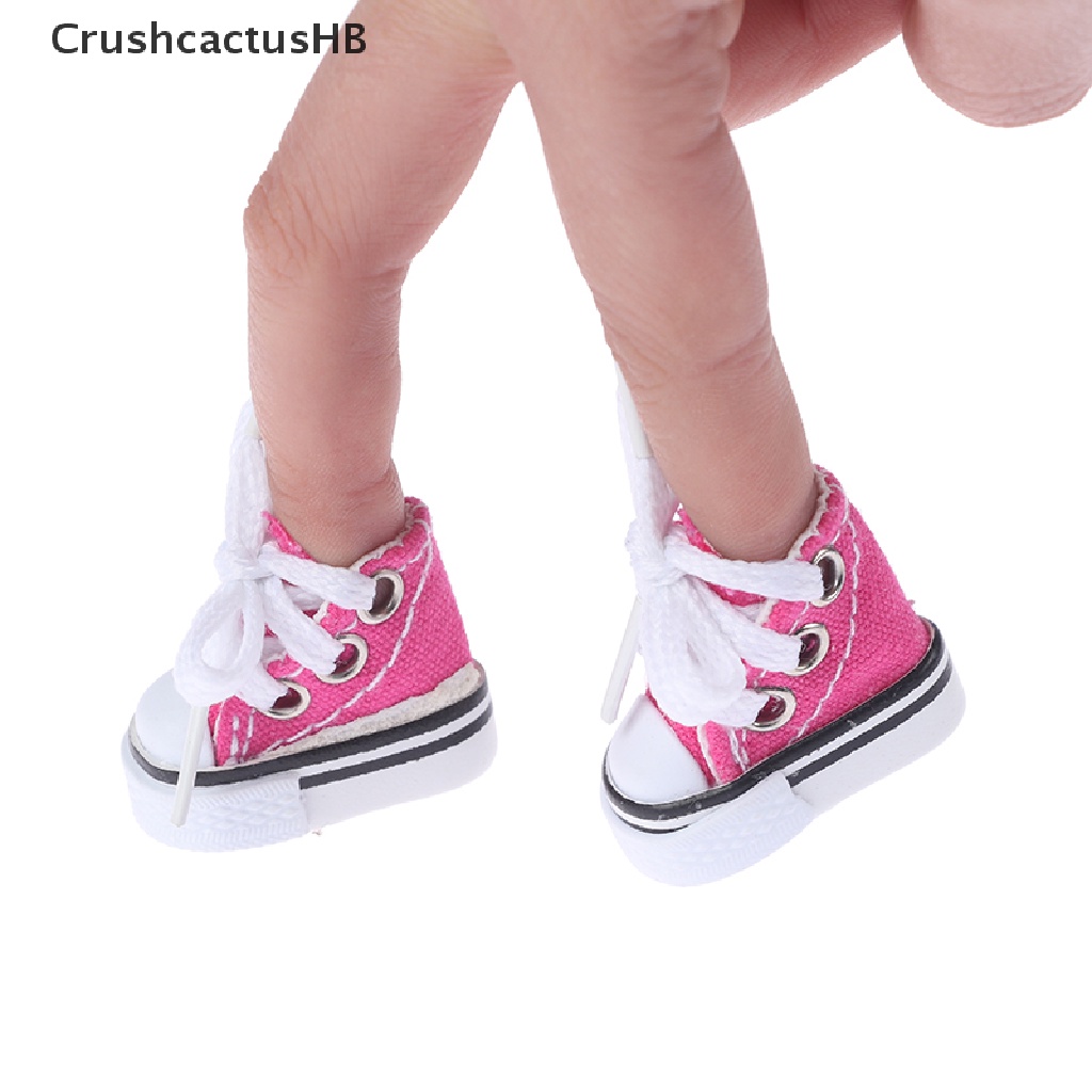 [CrushcactusHB] 3.5cm Mini Finger Shoes Canvas Toys Boots Cute 1/6 Doll Shoes Skateboard Shoe Hot Sell
