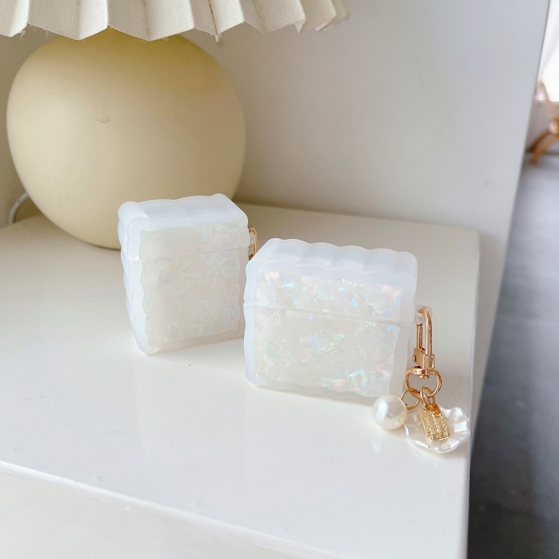 Vỏ Bảo Vệ Hộp Sạc Tai Nghe Apple AirPods 1 2 3 Pro Đính Ngọc Trai Sang Trọng