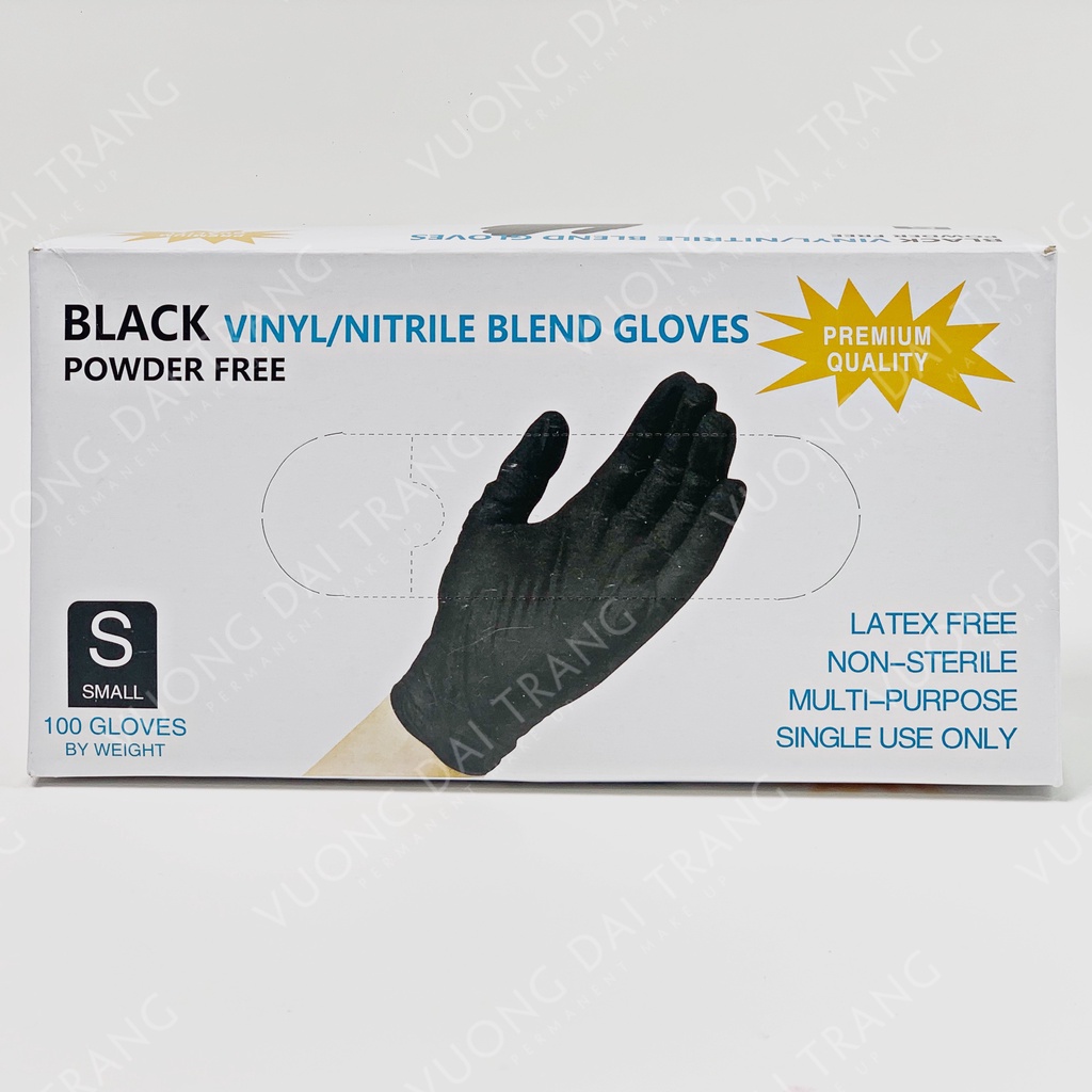 Găng tay y tế đen - Black vinyl/nitrile blend gloves