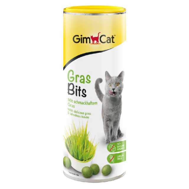 Gimcat Gras Bits - Viên cỏ mèo lọ siêu to 850 viên - 425g