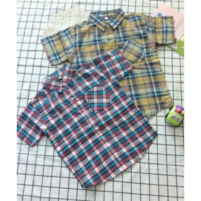 Hàng shop Áo sọc caro bé trai size 18-42kg