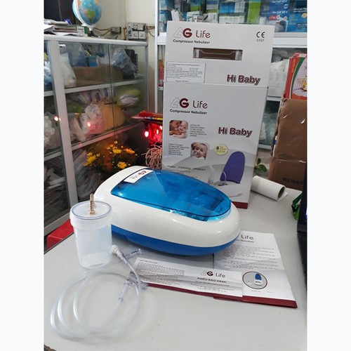 MÁY XÔNG VÀ HÚT MŨI HỌNG 2 TRONG 1 AG-LIFE Hi Baby thế hệ mới có đồng hồ áp suất