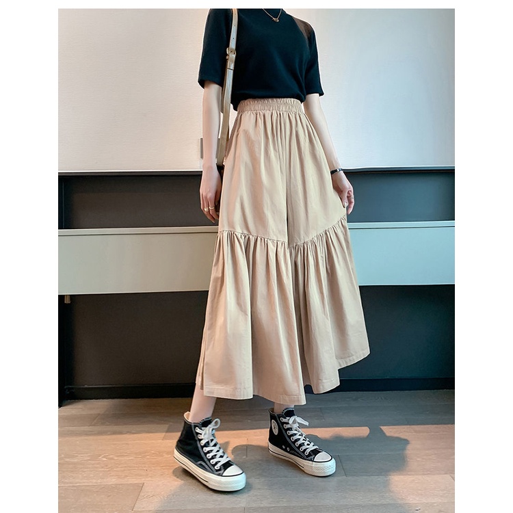 2023 Mới Rời Quần Âu Nữ 9 Điểm Quần Ống Rộng Quần Mỏng Cao Cấp Treo Lên Quần Culottes Nữ
