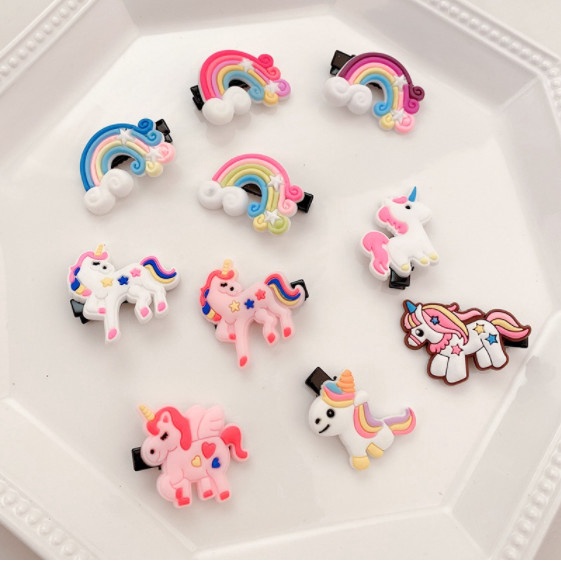Set 10 Kẹp Tóc Hoạt Hình Xinh Xắn Cho Bé
