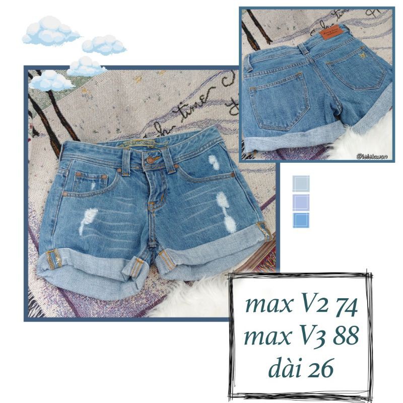 Quần jeans xanh ngắn Thái lan