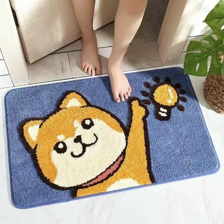 Thảm lông chùi chân siêu xinh thấm hút tốt đế cao su chống trượt