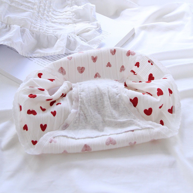 Quần Lót Nữ Cotton gân tăm Dâu tây đỏ chống viêm mềm mại sexy 2801