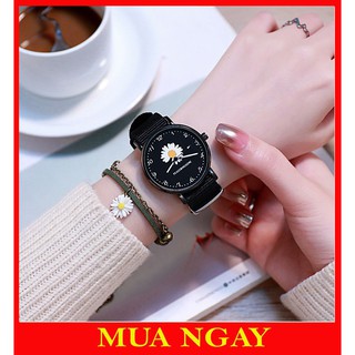 Đồng hồ nam nữ đeo tay dây dù hoa cúc đẹp DH105