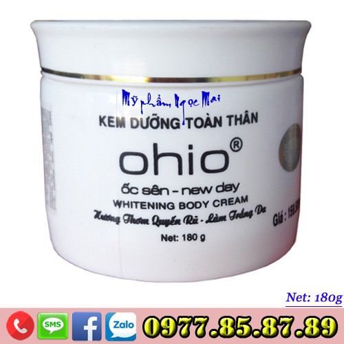 OHIO ỐC SÊN NEW DAY - Kem dưỡng trắng da toàn thân (180g)