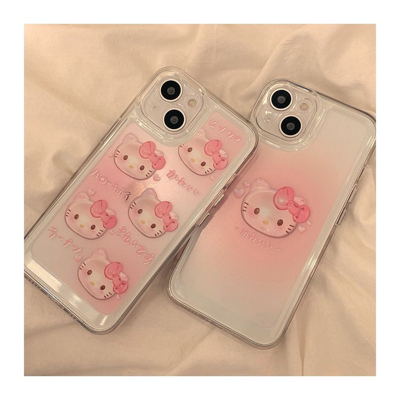 Ốp Điện Thoại HELLO KITTY Cạnh Mềm Chống Sốc Chống Rơi Cho iPhone 11 13 12 X XS Pro Max XR 12 13 Mini
