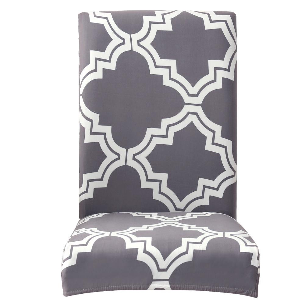 Áo phủ ghế tựa lưng chất vải co giãn họa tiết hình khối độc đáo