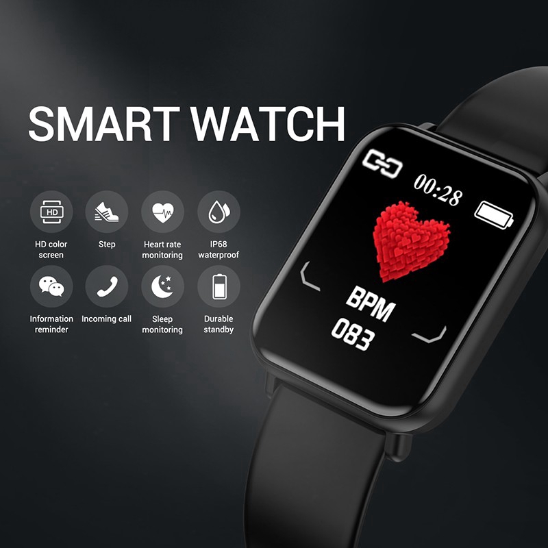 R16 Bluetooth 5.0 Smartband Fitness Tracker Health Monitor IP68 Swimming Waterproof Smarwatch