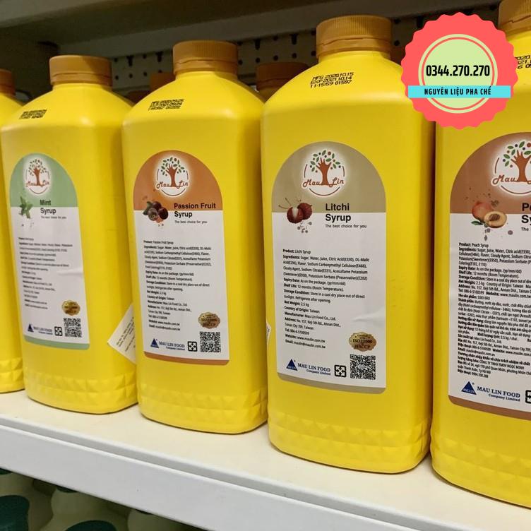 Siro Syrup Maulin Đào, vải, dâu, chanh dây, kiwi, bạc hà 2,5kg