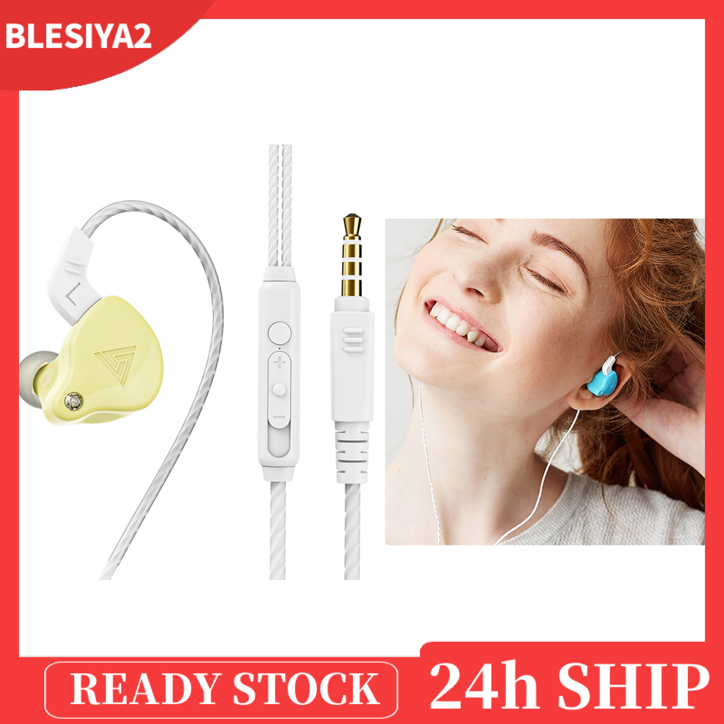 [BLESIYA2]Earphones Wired Earbuds Enhanced HiFi Stereo Sound Noise Isolating 3.5mm Headphone in Ear with Microphone Clearer Calls, Lightweight