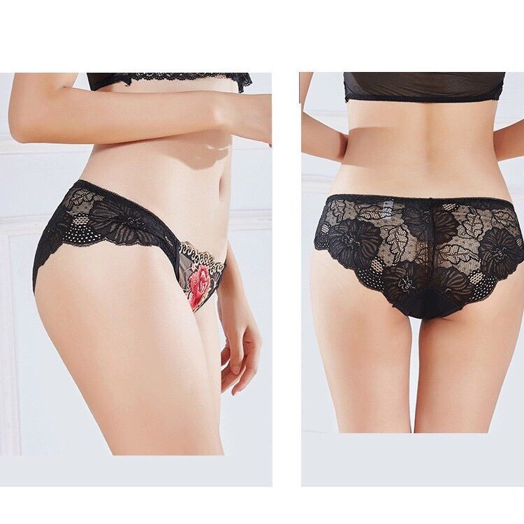 COMBO 5 QUẦN LÓT SỊP NỮ SEXY REN THÊU HOA HỒNG CỰC ĐẸP | BigBuy360 - bigbuy360.vn