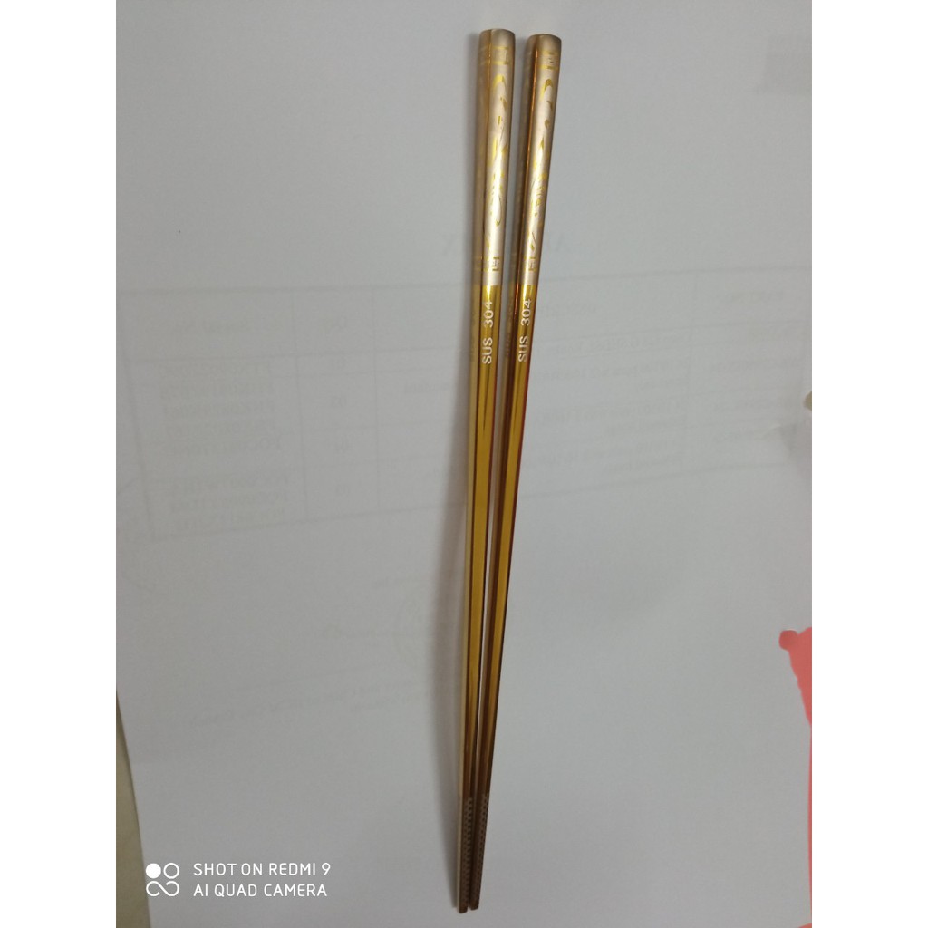 Đũa inox 304 vàng cao cấp, đũa inox chuẩn 18-8