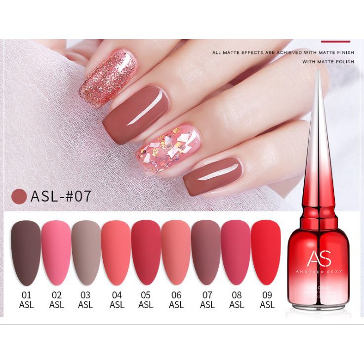 Sơn gel AS mẫu chai đỏ nhọn mã ASL 9 chai 15ml siêu HOT siêu xịn