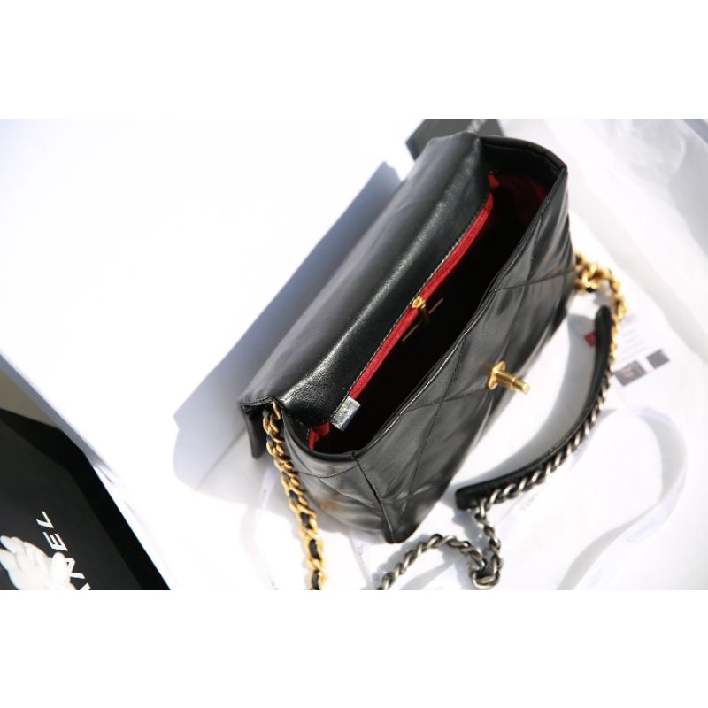 Túi nữ C.N C19 da thật sz26cm mềm mịn xích mix 2 màu phom chuẩn ô trám cân đối fullbox nam châm