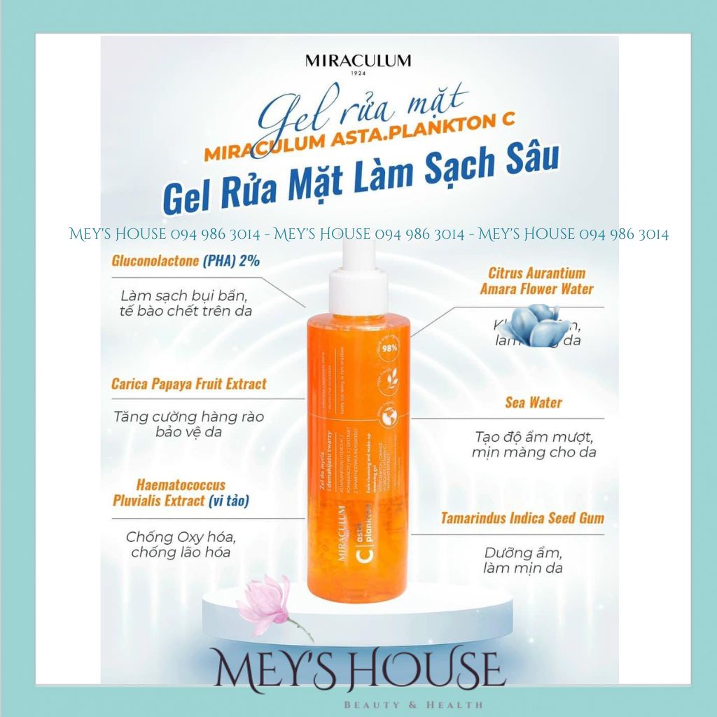 Combo 4 Món Mỹ Phẩm Miraculum Asta.Plankton C -  Dưỡng trắng, Giảm Nám và Trẻ hóa làn da